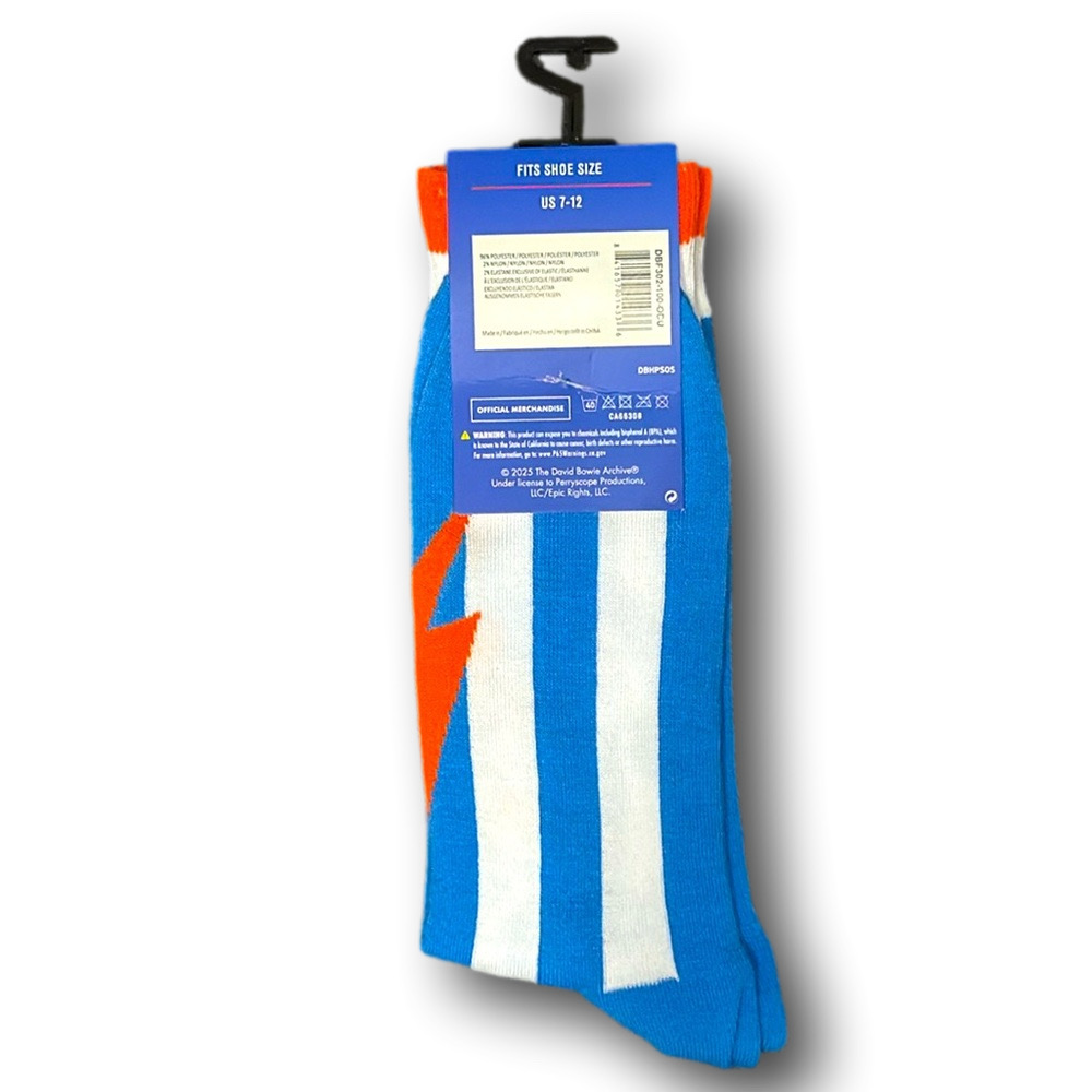 3/$20 David Bowie Funny Novelty Crew Socks - NWT - Picture 2 of 3